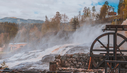 Wodospad Haugfossen Norwegia Norway Norge waterfall fossen