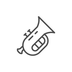 Musical instrument tuba line outline icon