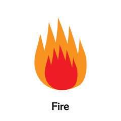 Fire in cartoon style, marine card for kid, preschool activity for children, vector