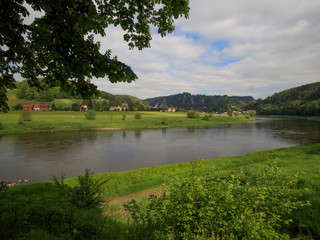 The Elbe in the Saxon Switzerland near Rathen