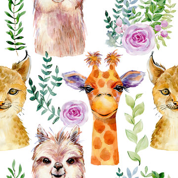 Animals watercolor illustration © Tapilipa