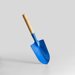 Garden tool. Blue blade on a white background