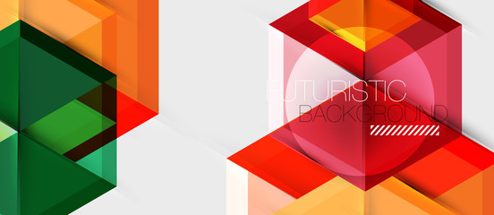 Bright color hexagon geometrical composition background, business presentation template