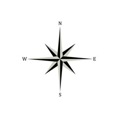Wind rose icon on white background. Vector.	