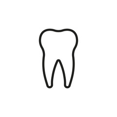 Tooth icon. Line style. Vector.