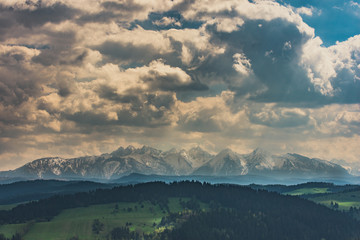 View of Tatry (Tatras) mountains in Poland