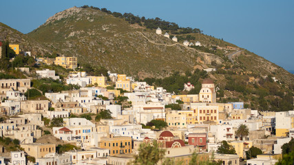 Fototapeta na wymiar Paysage panoramique ile de Grece de Leros