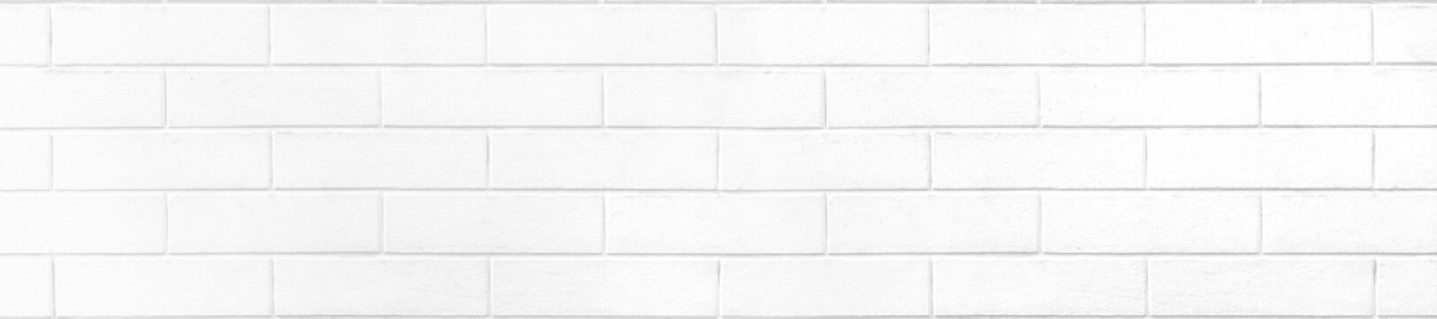 Fototapeta White brick wall texture or pale soft color brick wall as background.
