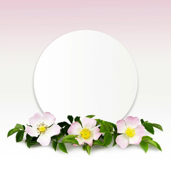 Round floral frame mockup