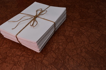 Paper tied with a rope
