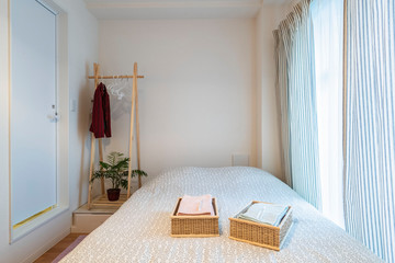 Single bed in a small bedroom
