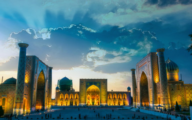 Registan, an old public square in Samarkand, Uzbekistan