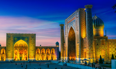 Registan, an old public square in Samarkand, Uzbekistan