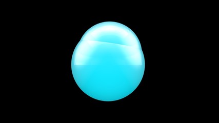 3D illustration of blue balls on black background. Geometric shapes emerge from one another. The idea of unity and diversity. 3D rendering isolated on black background.