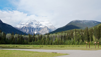 panoramic view of the Robson mountain, British Columbia, Canada