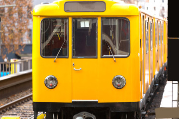 yellow urban city train in berlin germany
