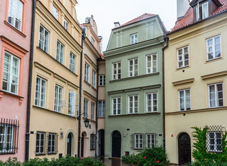 Fototapeta na wymiar polish courtyard with colored houses