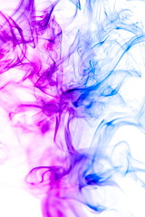 Colored smoke on white background