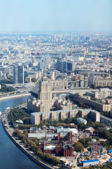 Obraz premium Moscow panorama from the top of a tower in Moscow city business center