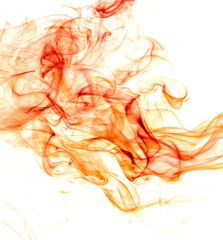 Red smoke on white background