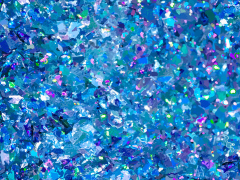 Blue Glitter Shiny Vector Background Stock Illustration - Download Image  Now - Blue, Glittering, Glitter - iStock
