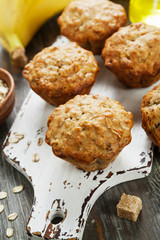 Banana muffins with oatmeal