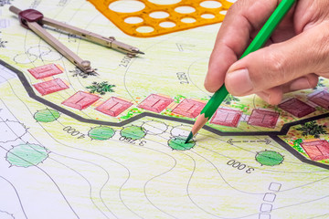 Landscape architecture design garden plan for housing development