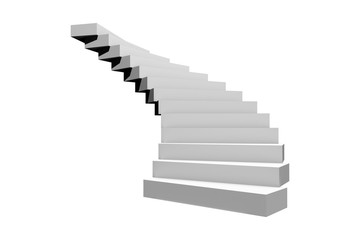 Obraz premium Circural or Spiral Stairway Staircase on White
