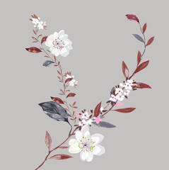 watercolor flowers set,It's perfect for greeting cards,wedding invitation