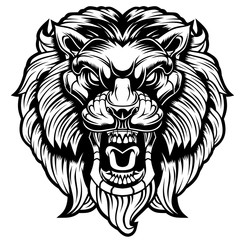 Obraz premium Angry lion head.
