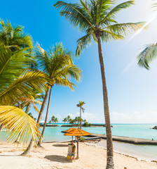 white sand in Bas du Fort beach in Guadeloupe
