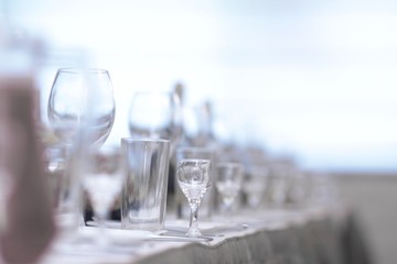 close up.table in the restaurant before the Banquet
