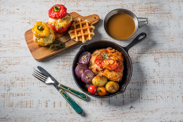 チキンガーリックステーキ　Home made chicken garlic steak