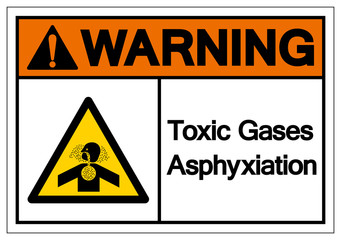 Warning Toxic Gases Asphyxiation Symbol Sign, Vector Illustration, Isolate On White Background Label .EPS10