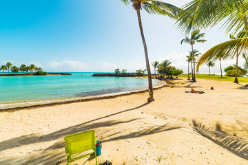 Beach chair in Bas du Fort beach