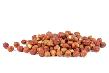 Pile of hazelnut kernels