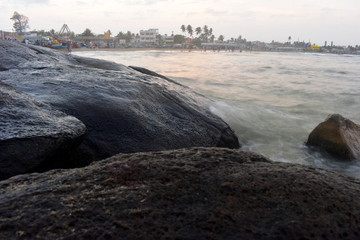 Chennai, Tamilnadu, India: Febrauary 2, 2019 - Sunset at Kovalam Beach
