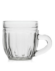 Empty beer mug isolated on white background.