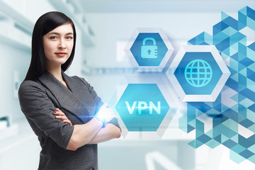 The concept of business, technology, the Internet and the network. A young entrepreneur working on...