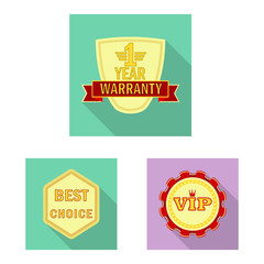 Isolated object of emblem and badge icon. Set of emblem and sticker vector icon for stock.