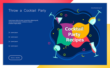 Cocktail party recipes page website template