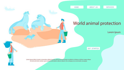 World rare animal protection landing page website 