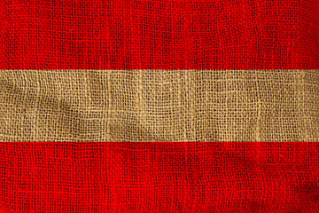 national flag of austria painted on a rough fabric