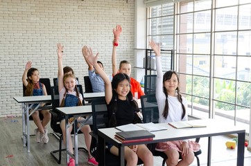 A group of elementary school children who are always in the classroom.