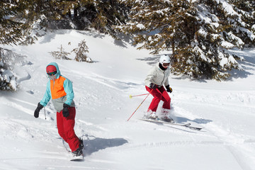 People Snowboard Winter Sport Friendship Concept