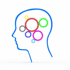 頭と歯車のイラストCG