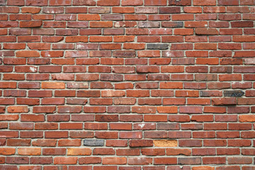 facade view of old brick wall background