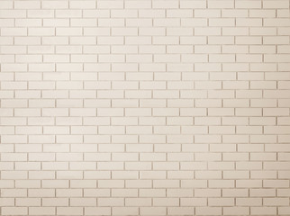 Brick wall tile texture background painted in antique white color