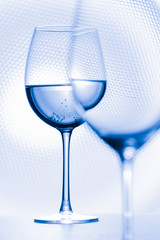 Blue fresh water glasses