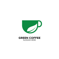 Green Coffee Logo Design Vector